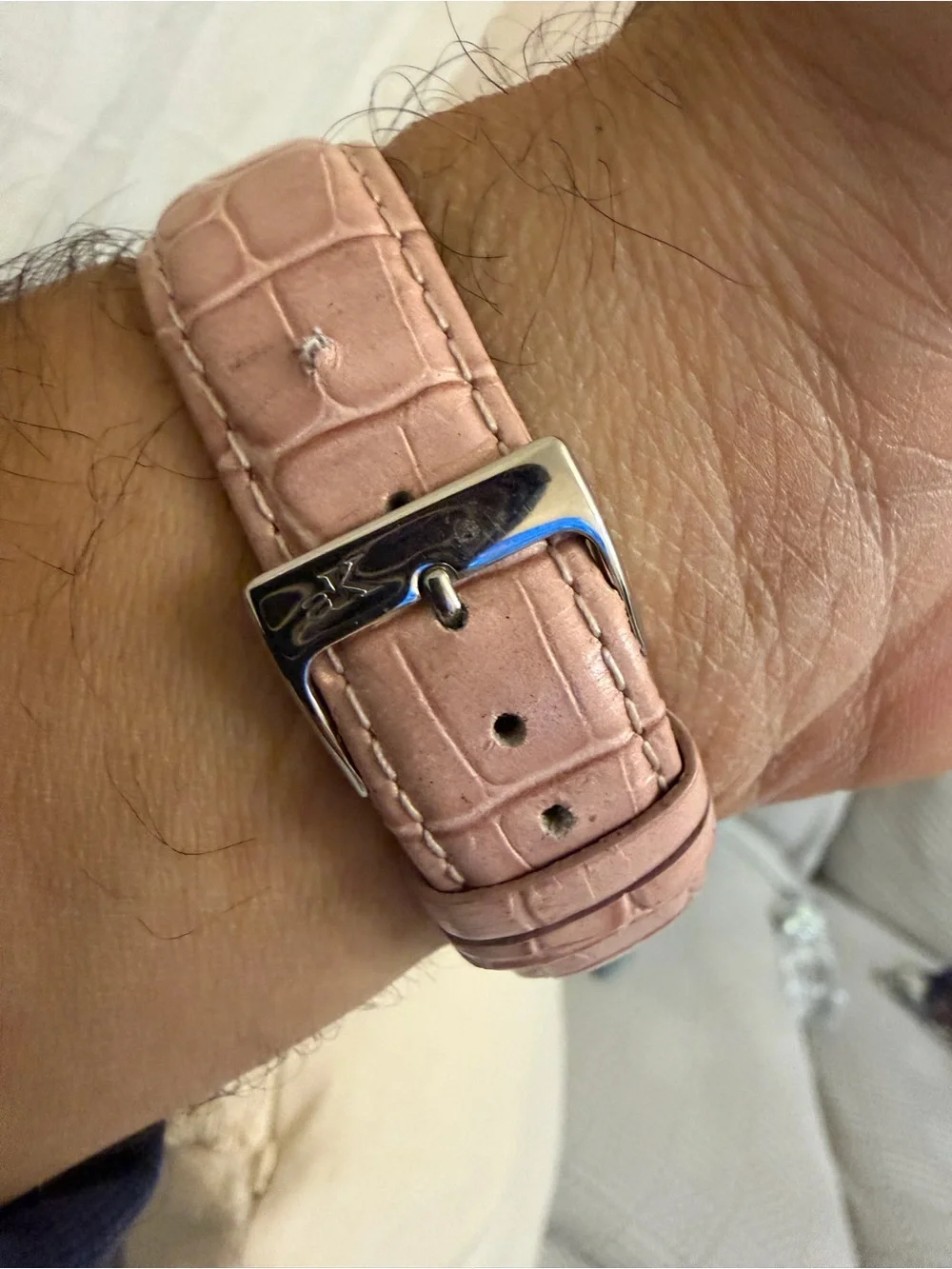 Adee Kaye Beverly Hills Sport Chronograph Pink MOP Swarovski Crystal Watch